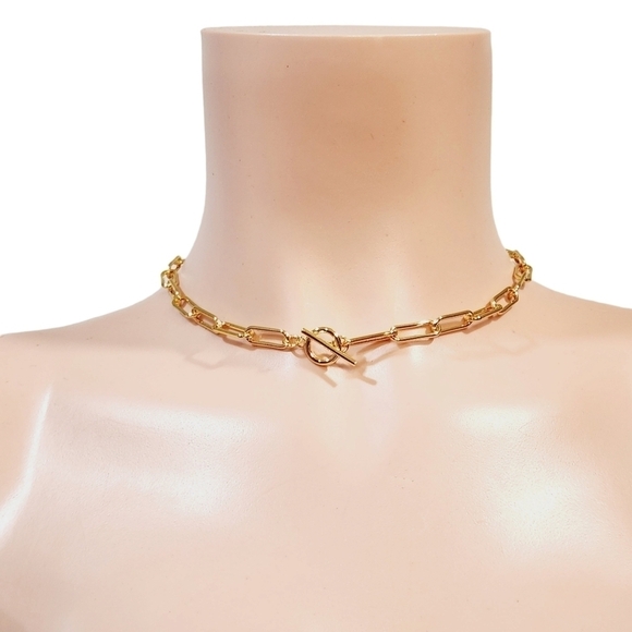 NEW House of Harlow 18kt gold plated paper clip necklace - Picture 3 of 8